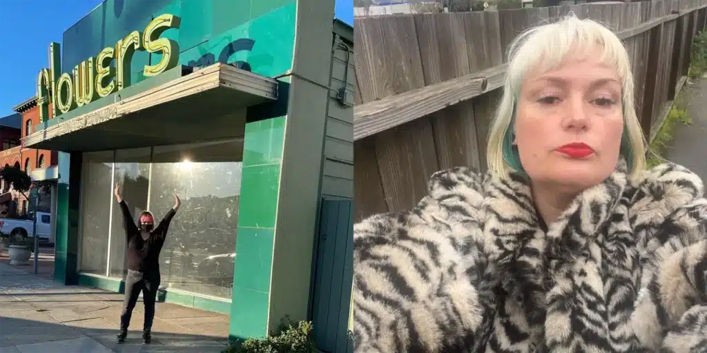 Alameda Post - Photos of Maggie Adams in front of her store, and in a recent photo from Facebook