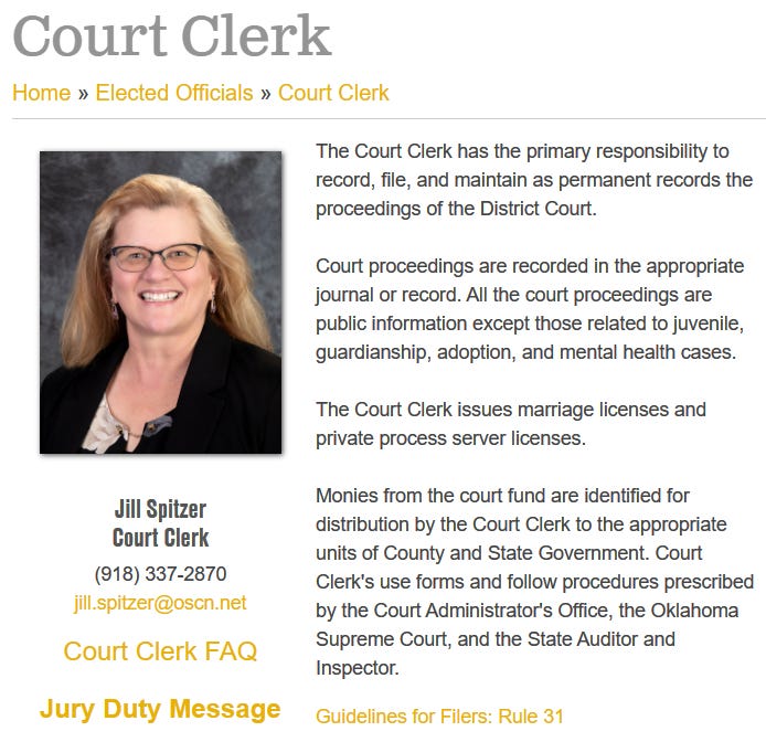 OSBI Confirms: Washington County Judge DA Clerk and PD Hiding