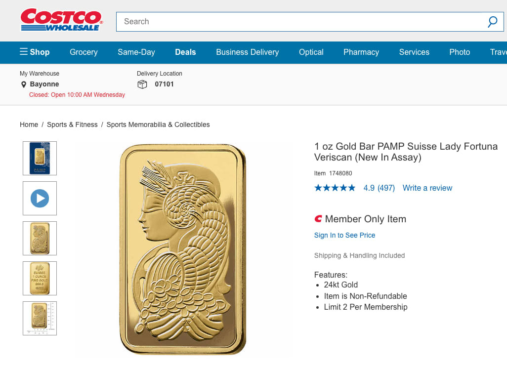Costco Is Selling Gold Bars At A Rapid Pace