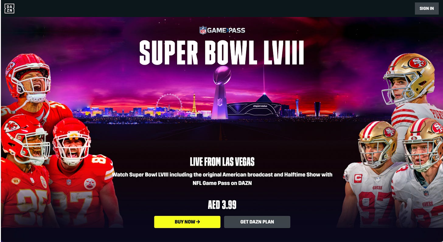 Streaming services sales super bowl