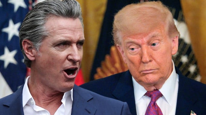 Gavin Newsom and Donald Trump