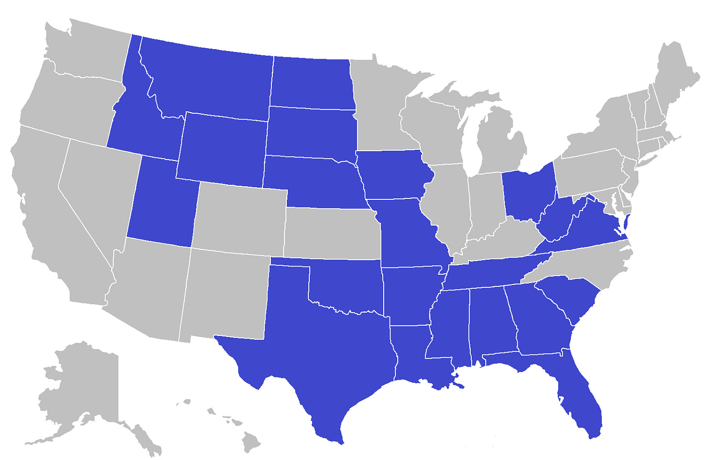States standing with Texas as of January 25, 2024