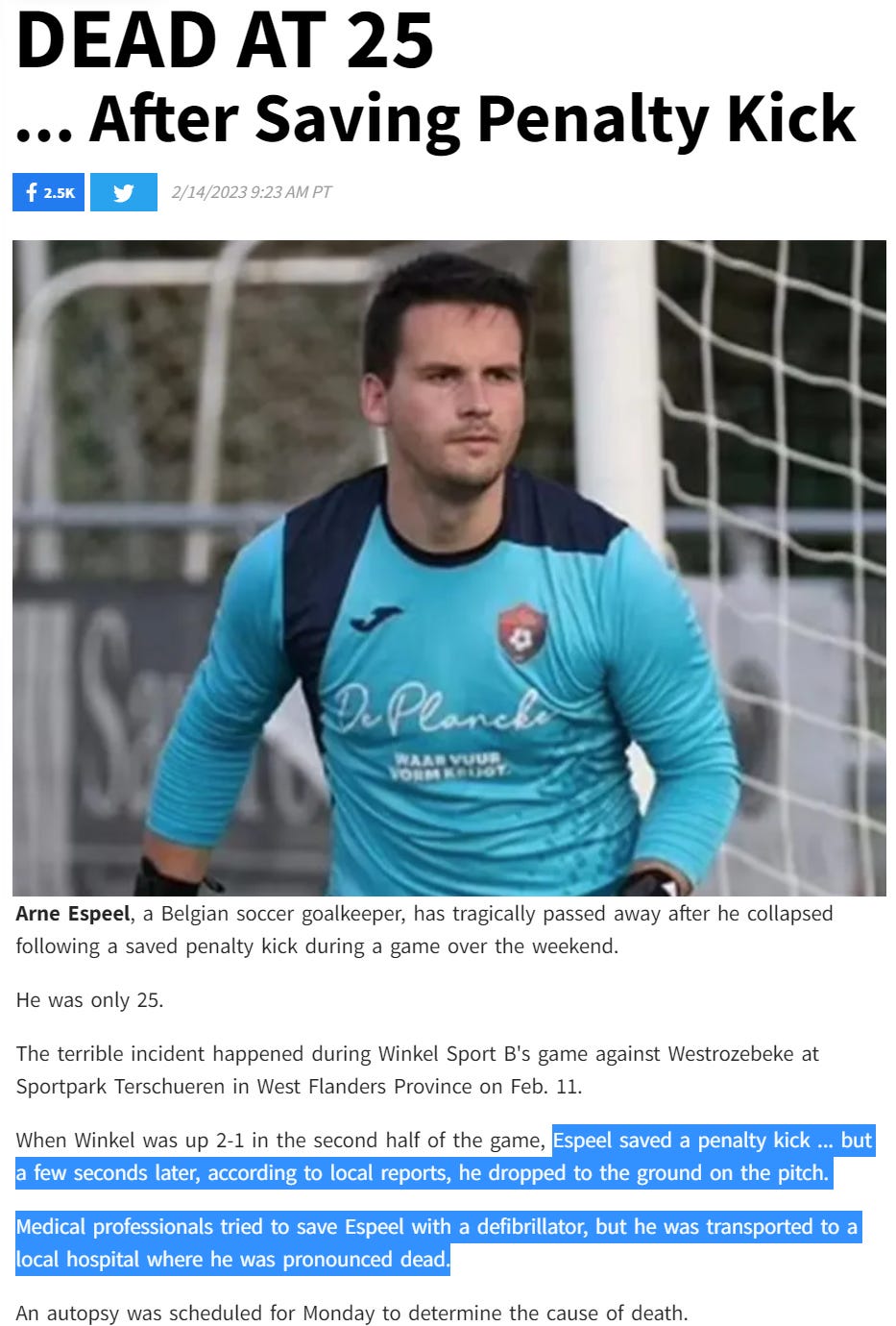 14 Professional Soccer Players Died Suddenly in the Past Six Months. Five Dead in the Month of