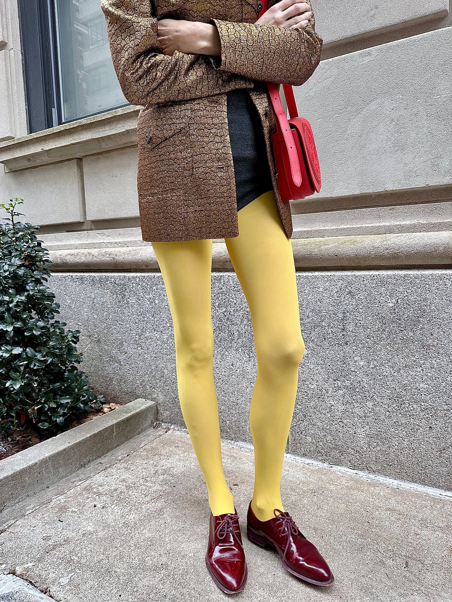 Mustard yellow tights top