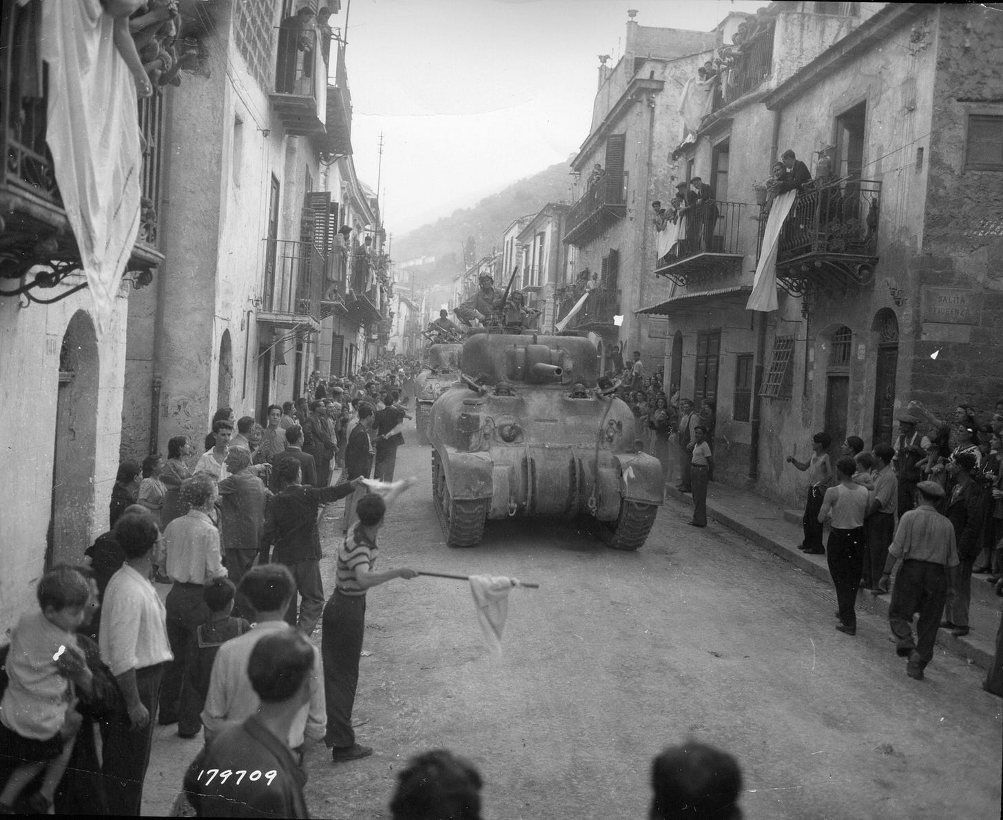 Patton marches into Palermo, Sicily by Martin Cherrett