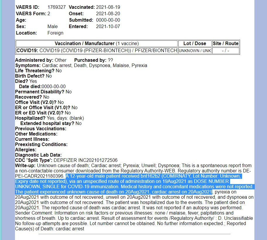 Child Deaths in VAERS - Much Higher Than Reported! - ac.news