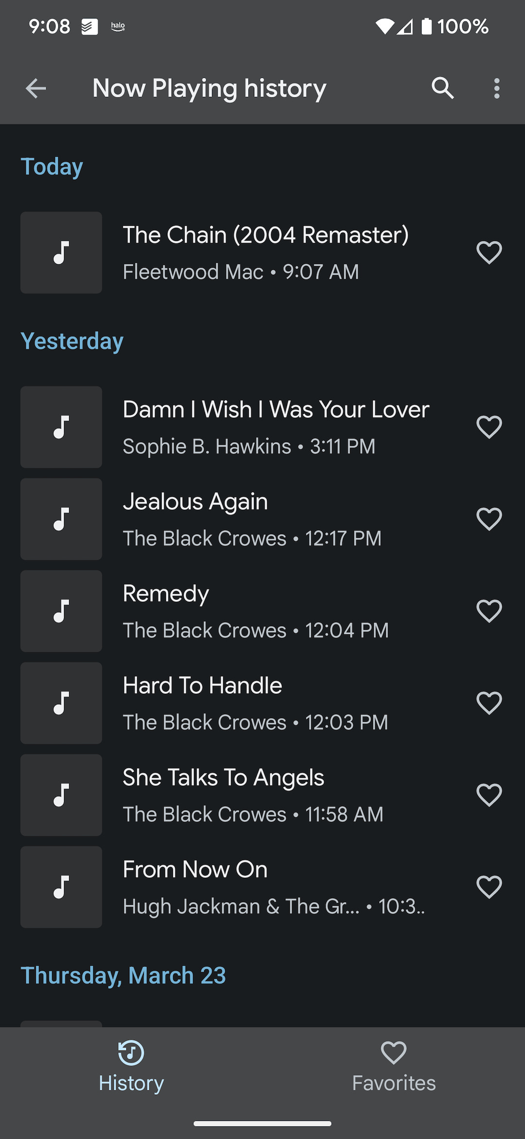 Big little features now playing history on pixel phones