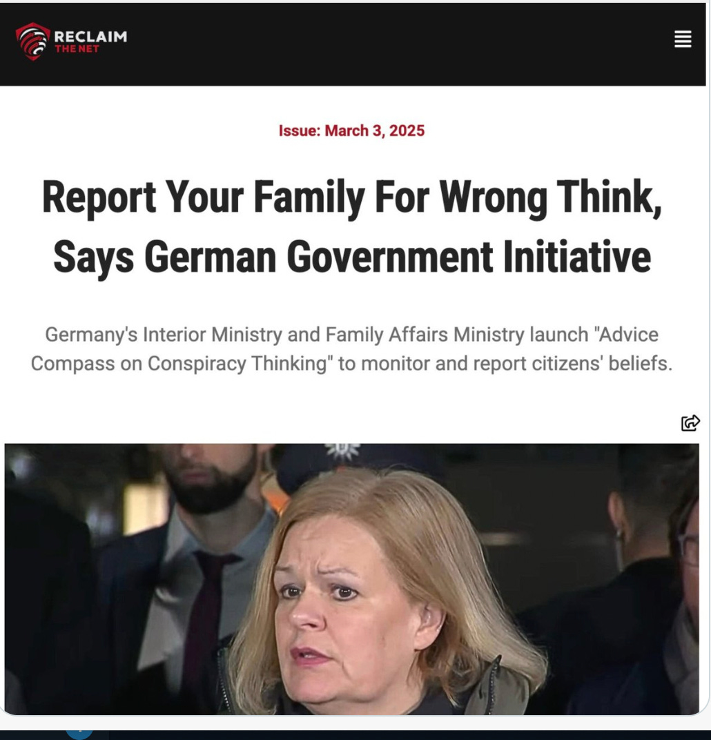 Germany Launches Hotline, Encouraging People To Report Family And Friends Who Hold “Conspiracy
