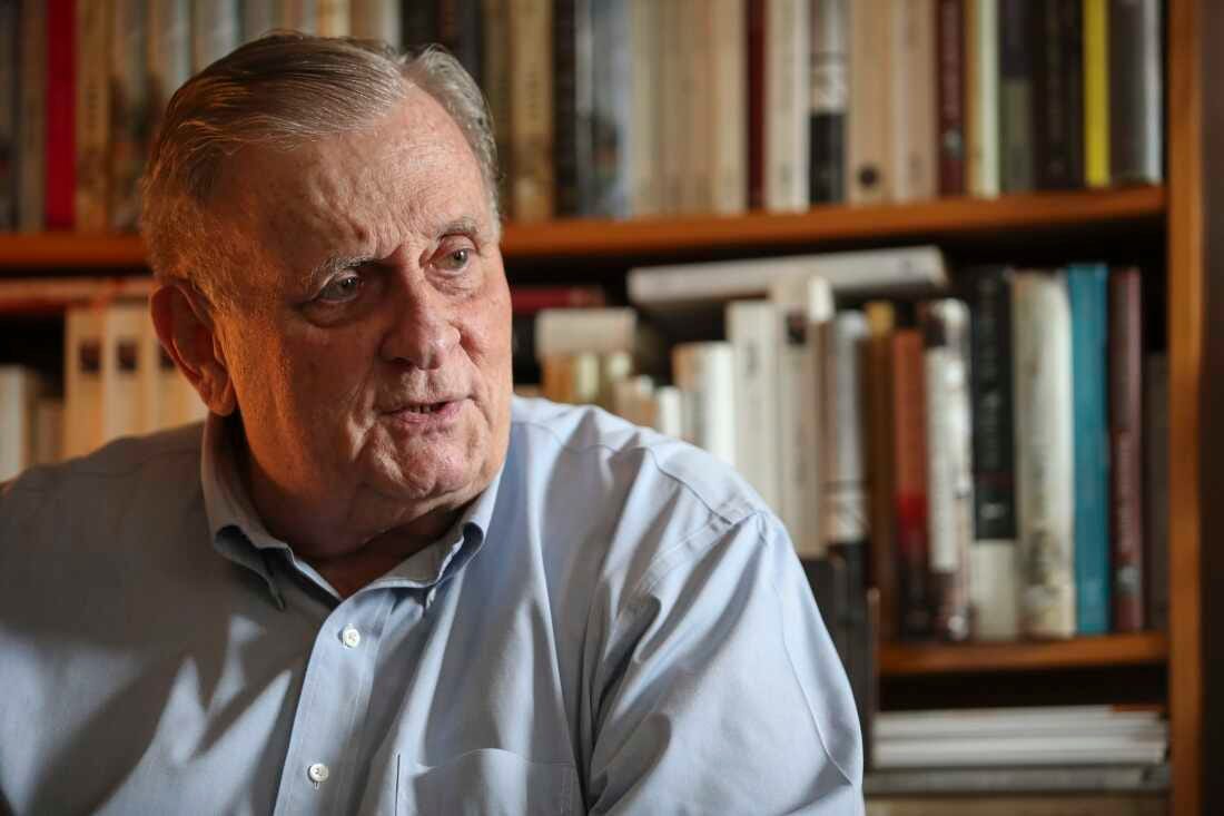 Edmund White at his home in 2019.