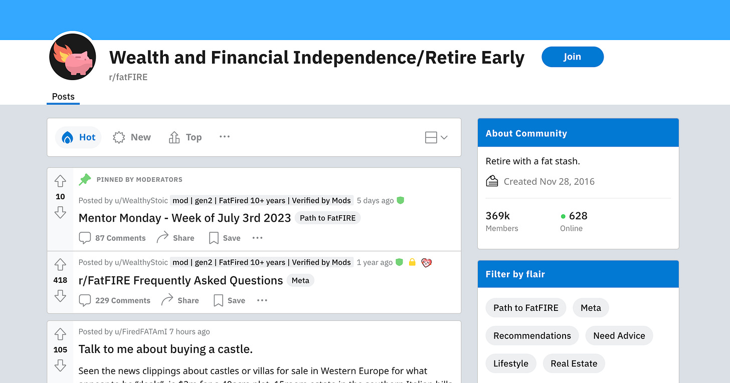 Reddit deals financial independence