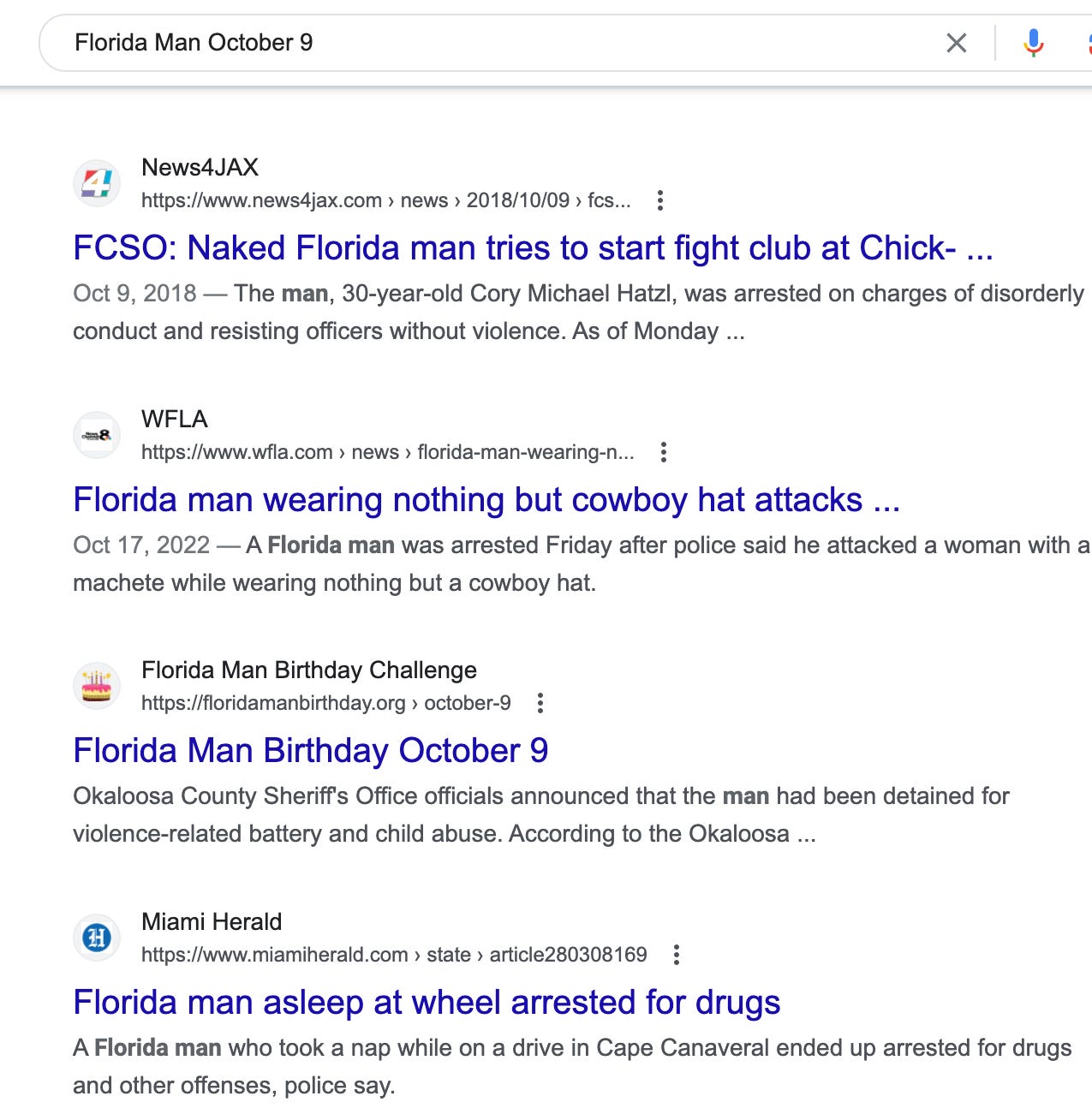 Unraveling Florida Man The Meme, The Myth, The Legend. A Statistical
