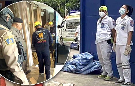 Chinese tourist falls to his death from 21st floor Pattaya hotel room on Sunday. Foul play ruled out