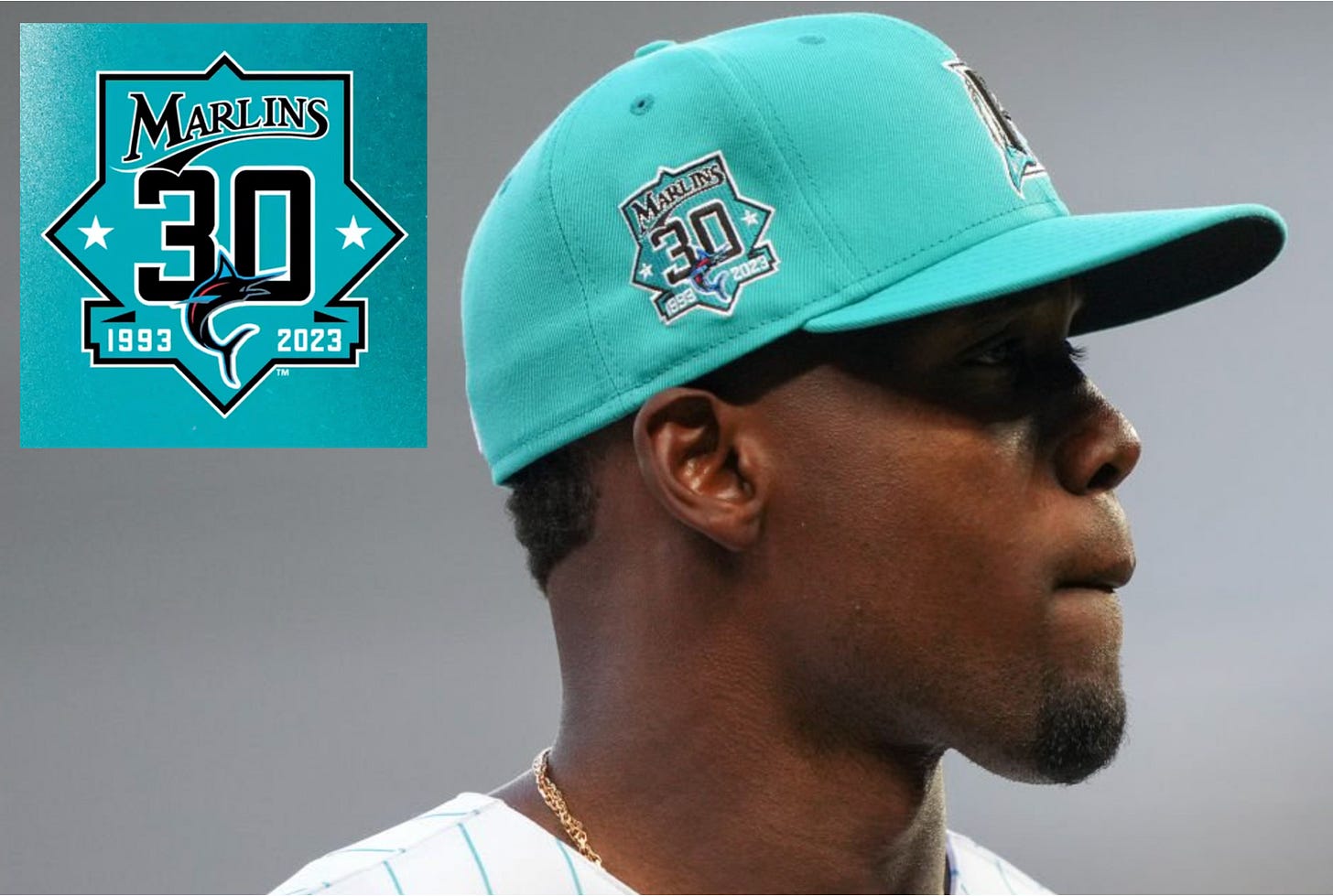 Marlins top teal hat