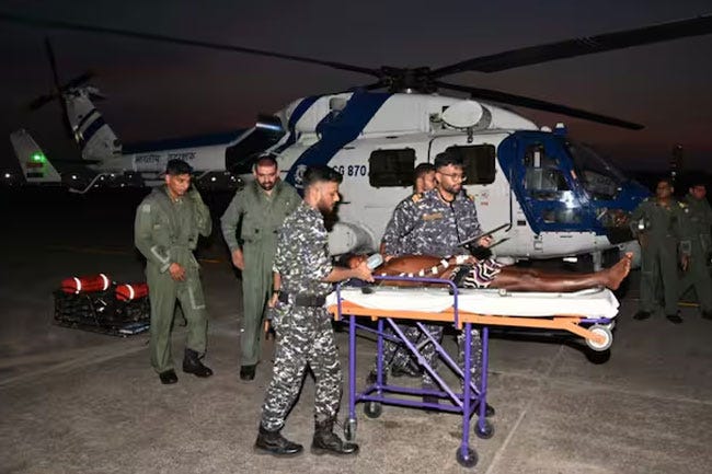 Indian Coast Guard rescues Sri Lankan fisherman after mid-sea medical emergency