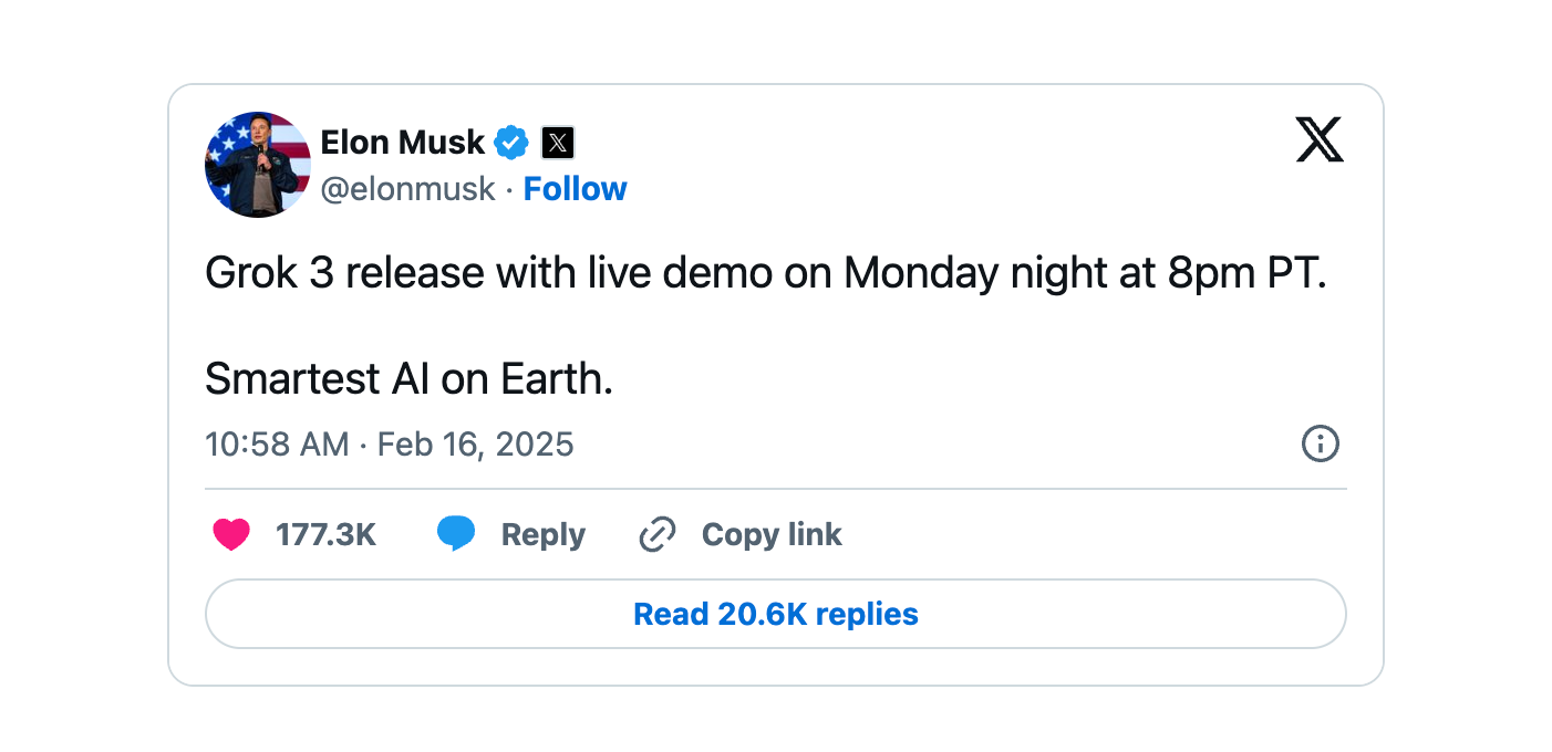 Elon Musk Announces Grok-3 Launch Date - by Jim Clyde Monge