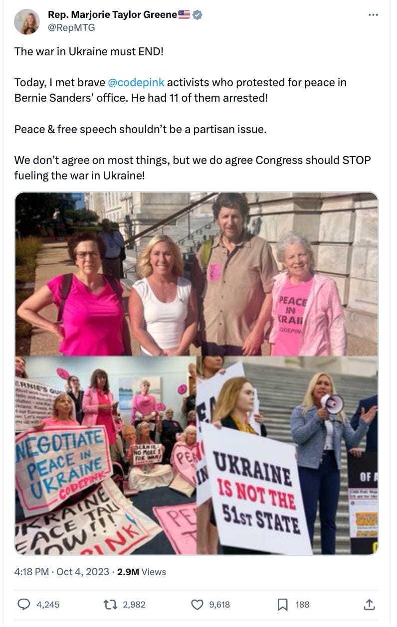 Marjorie Taylor Green Meets with Socialist Group Code Pink
