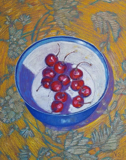 Bing Cherries, Goat Cheese, and Greens by Vicki Smith