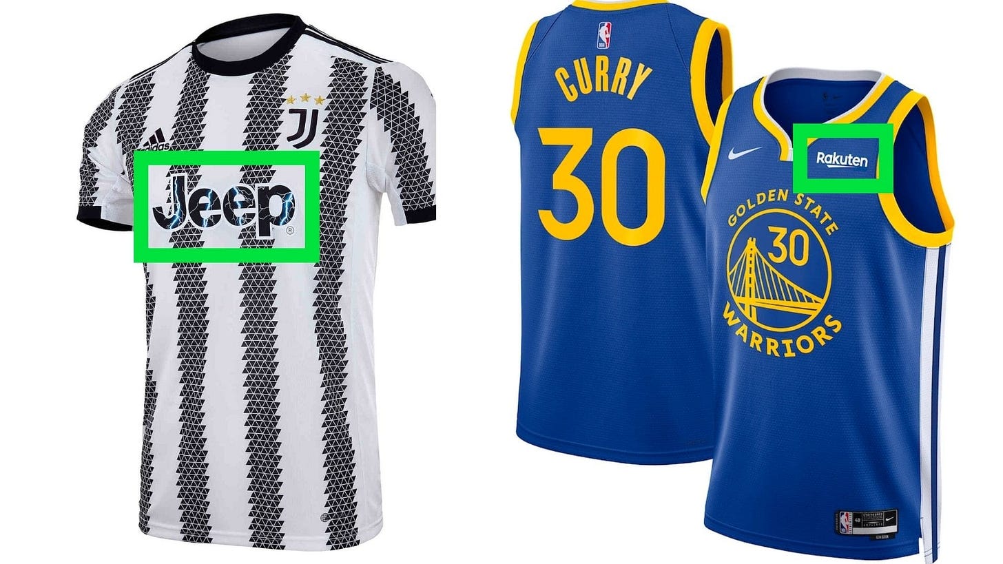 Jersey advertising sale