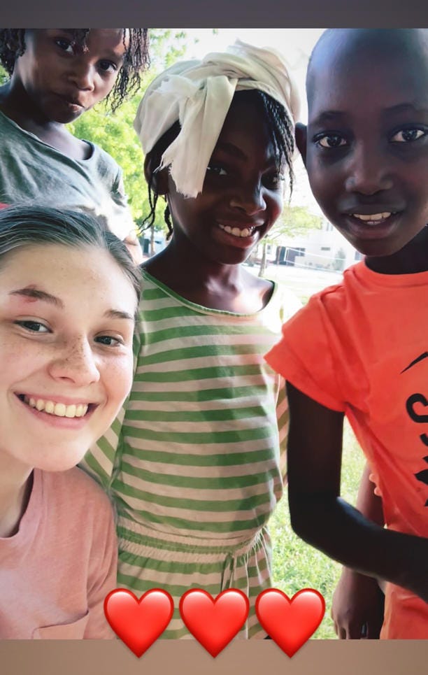 Natalie posing with children from the mission on Instagram six days ago. Natalie Lloyd/Instagram