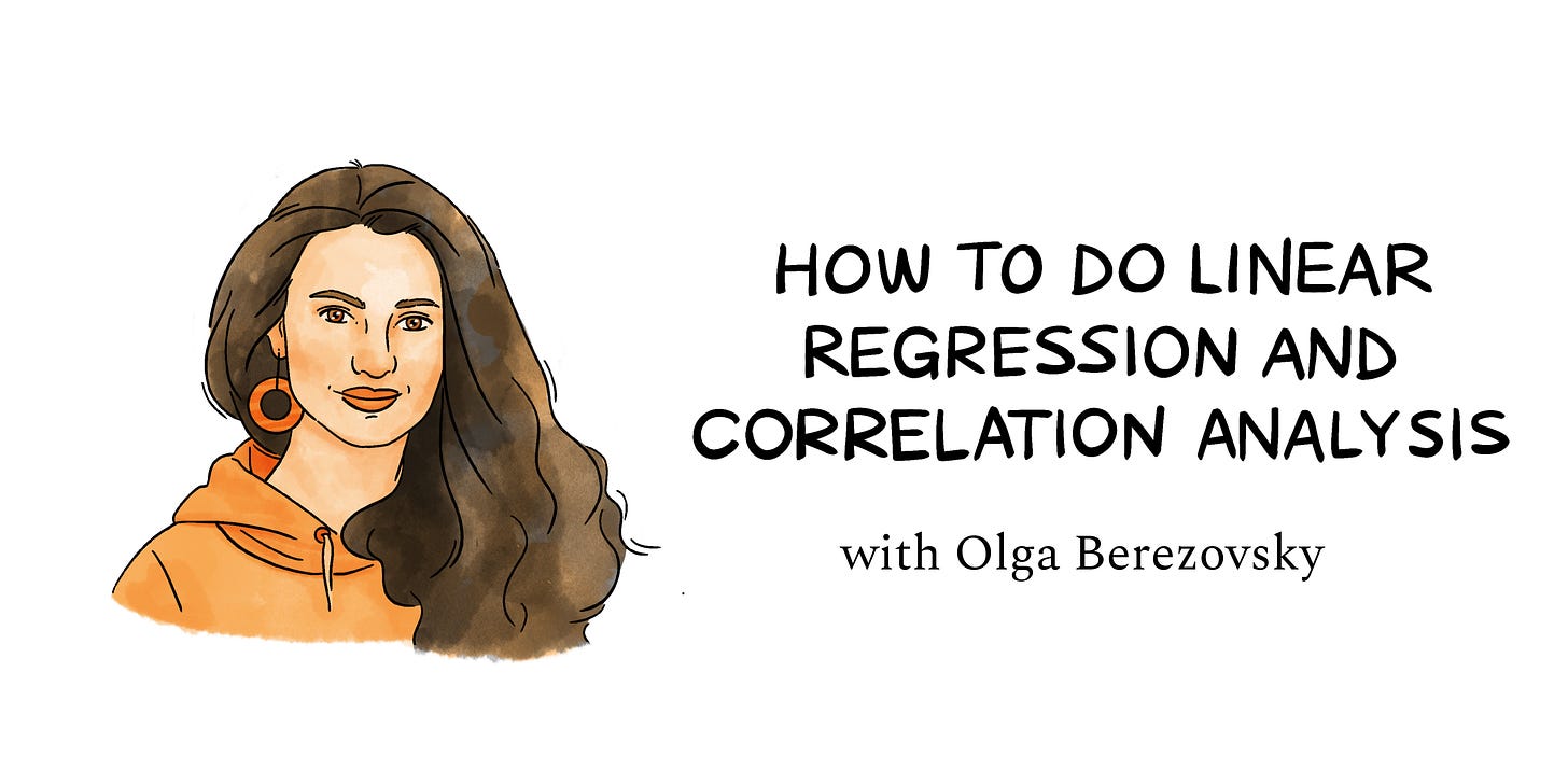 How to do linear regression and correlation analysis