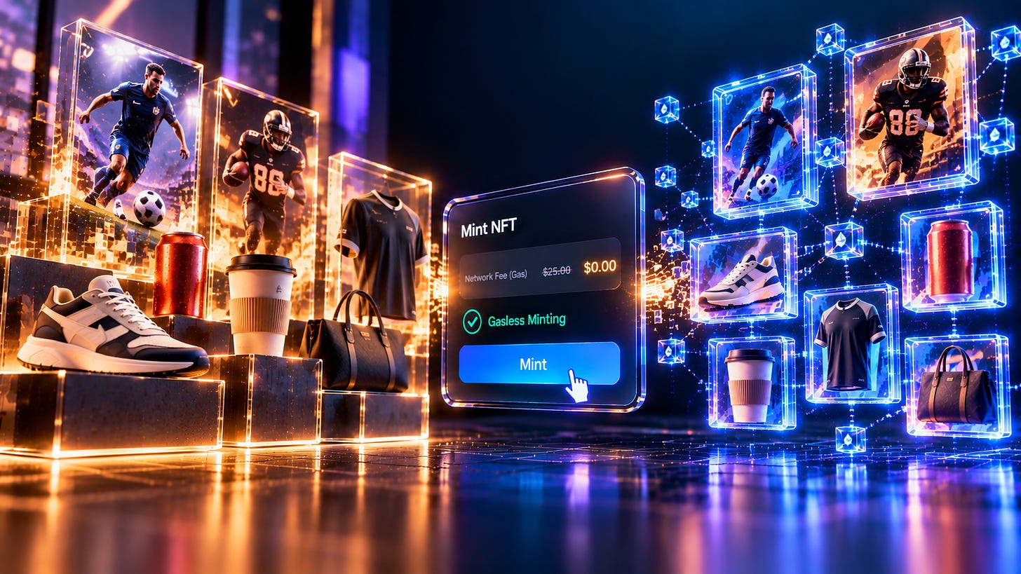 Brand collectibles being minted as NFTs with zero gas fee