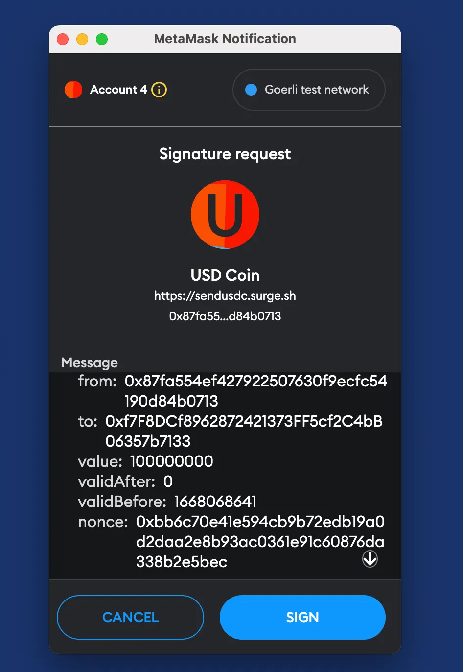 Message request