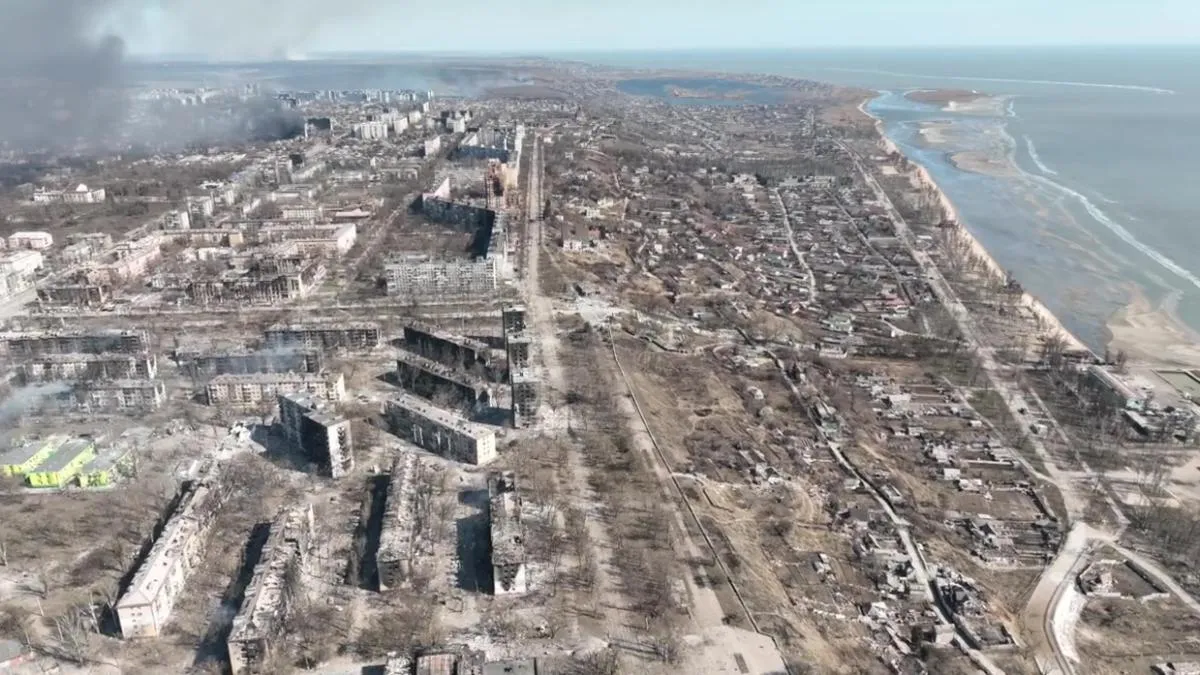 Devastated Ukrainian waterfront