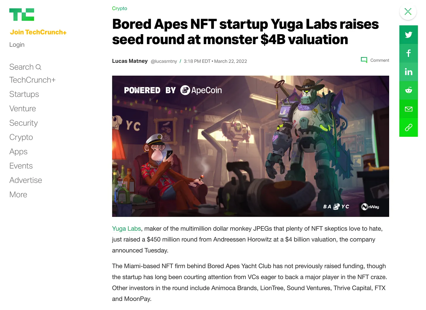 Yuga Labs Raises at a $4B Valuation In Less Than 18 months from inception