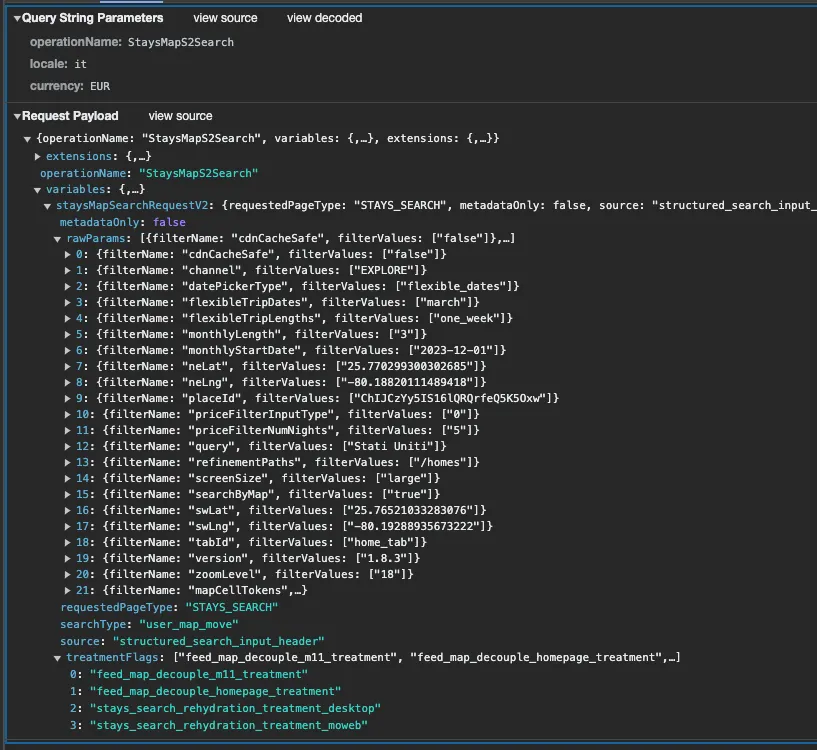 Example of API call