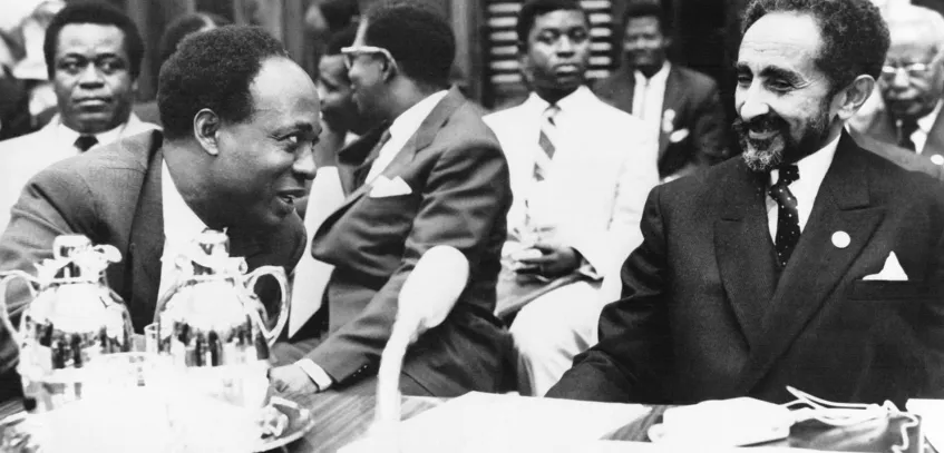 Kwame Nkrumah and Emperor Haile Selassie. Source: The African Union