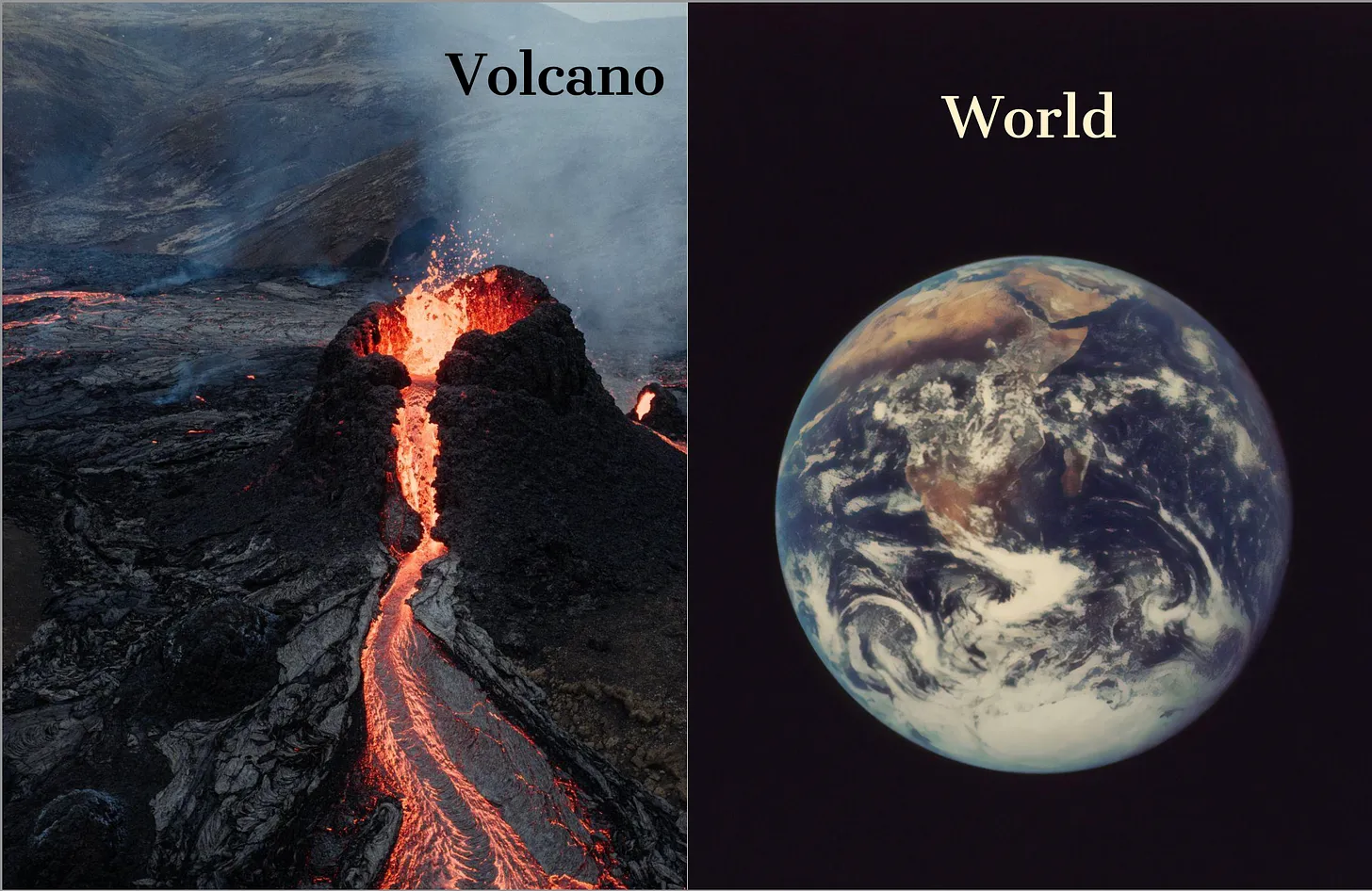 Volcano and world