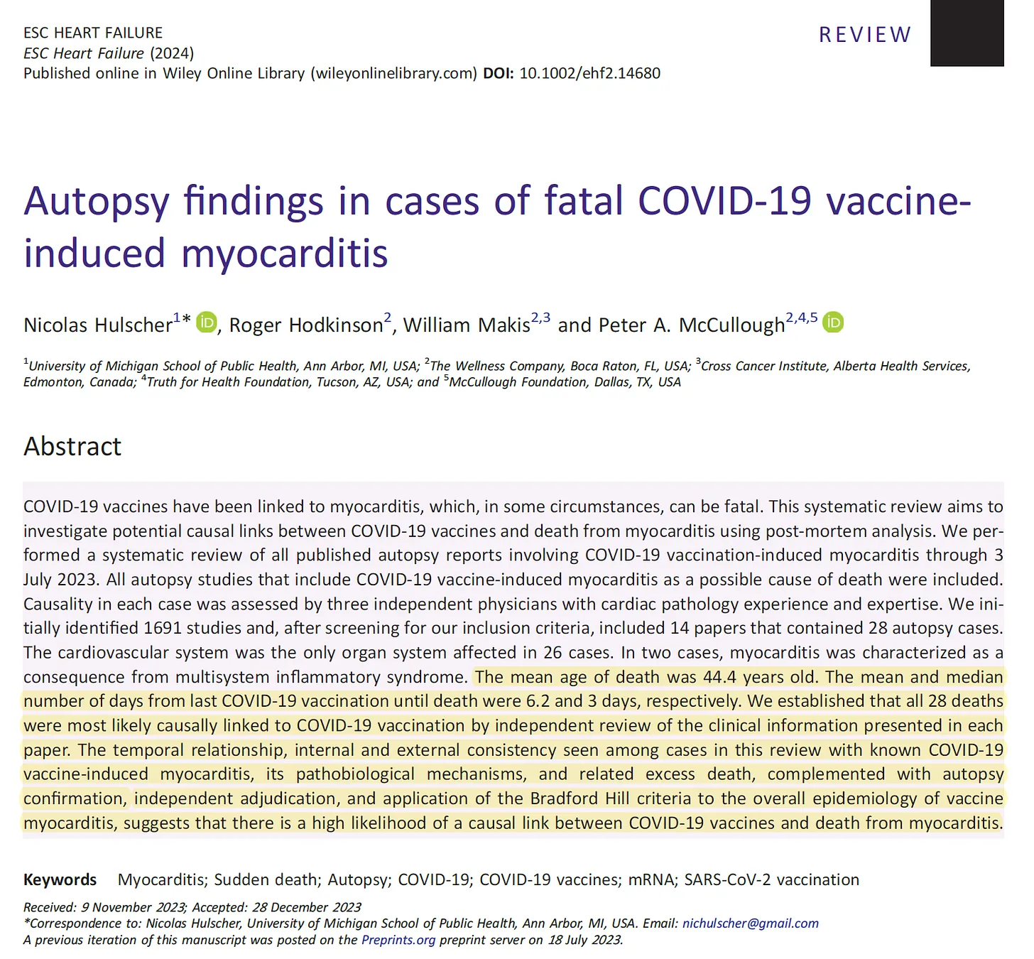 COVID-19 vakcina okozta hallos kimenetel szvizomgyullads boncolsi eredmnyei
