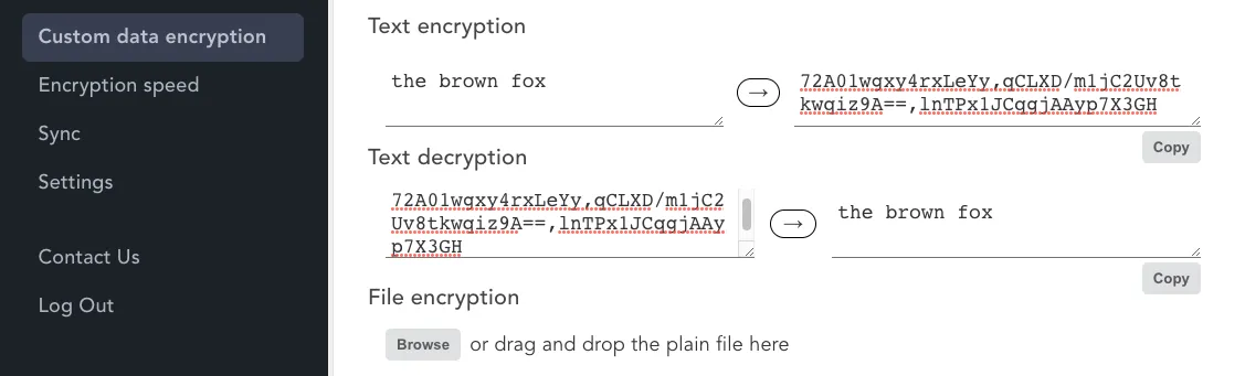 ChaCha20Poly1305 text data encryption