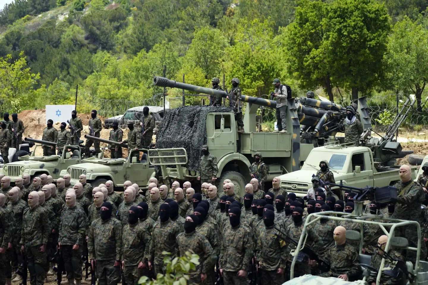 Hezbollah military exercise in South Lebanon on May 21, 2023. (photo: Hassan Amar)