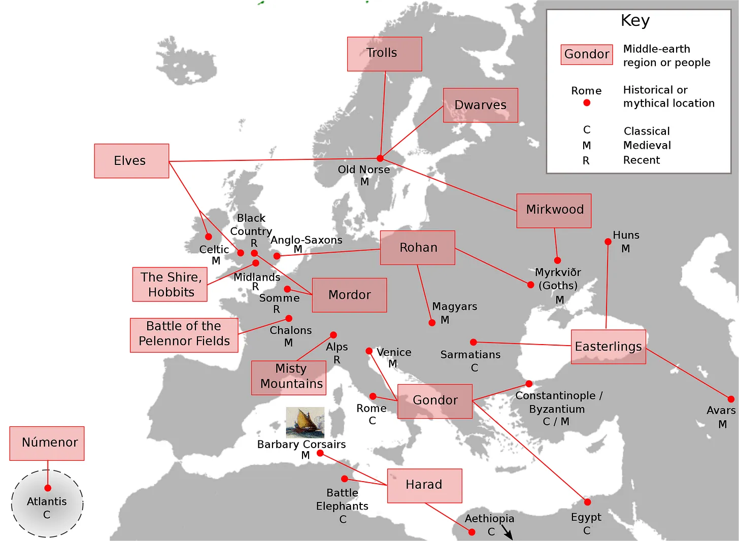 Influences on Middle-earth's geography Influences on Middle-earth's geography