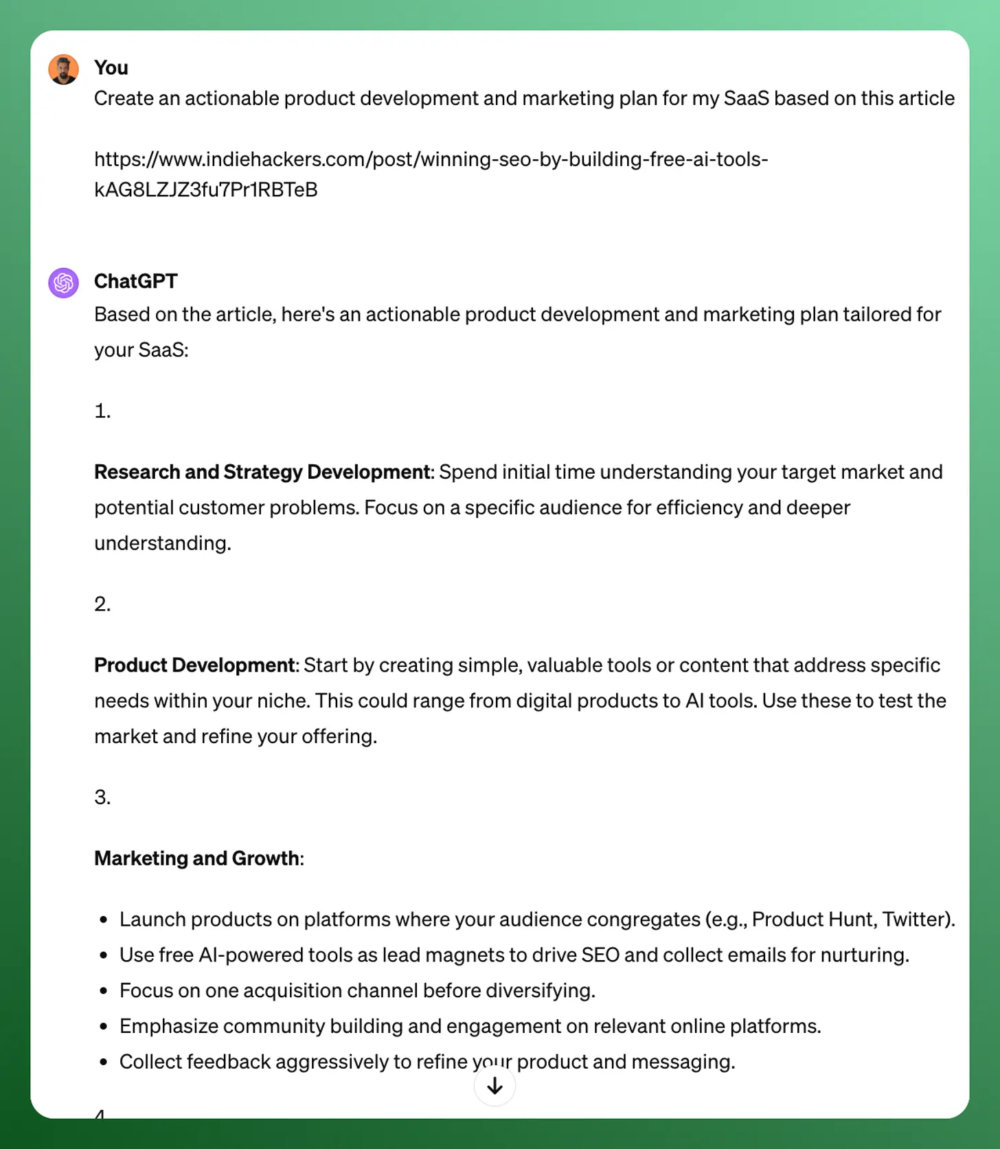 ChatGPT screen shot