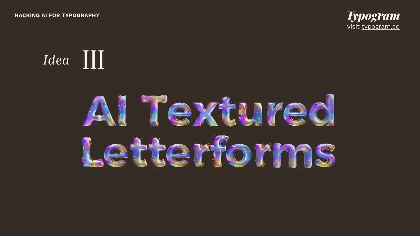 Third Idea: AI-Textured Letterforms