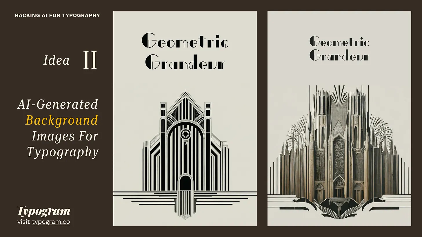 Second Idea: AI-Generated Background Images for Typography