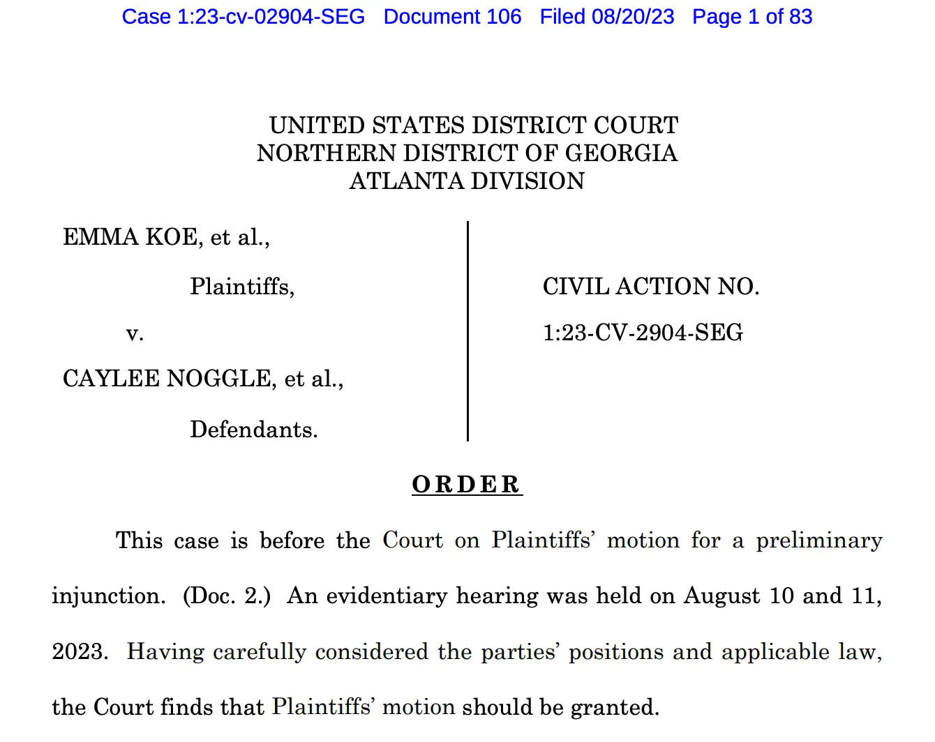 Judge blocks Georgia’s ban on hormone therapy for transgender minors (lawdork.com)