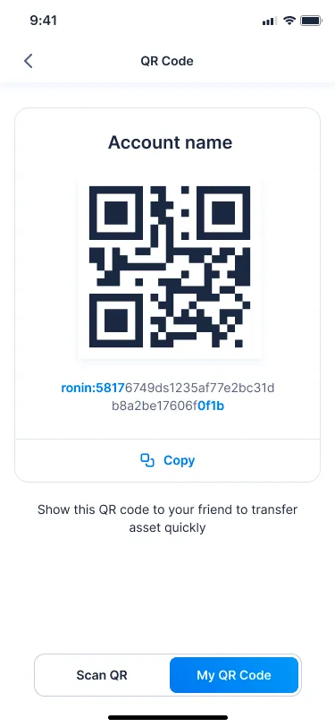 Ronin's QR feature