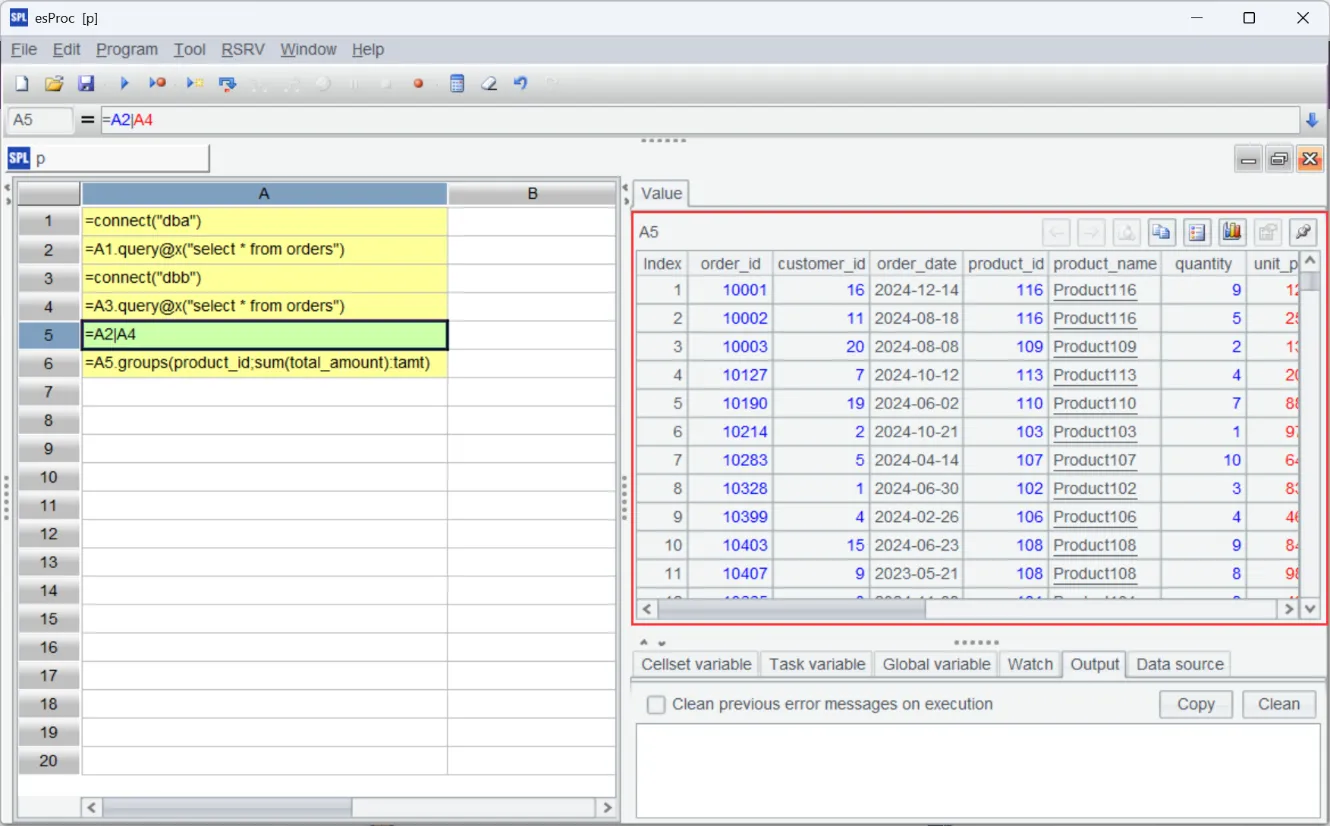 calculation result