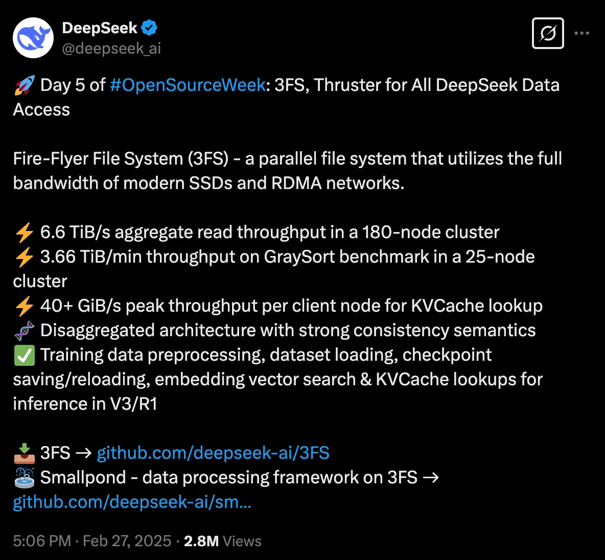 DeepSeek 3FS vs NFS