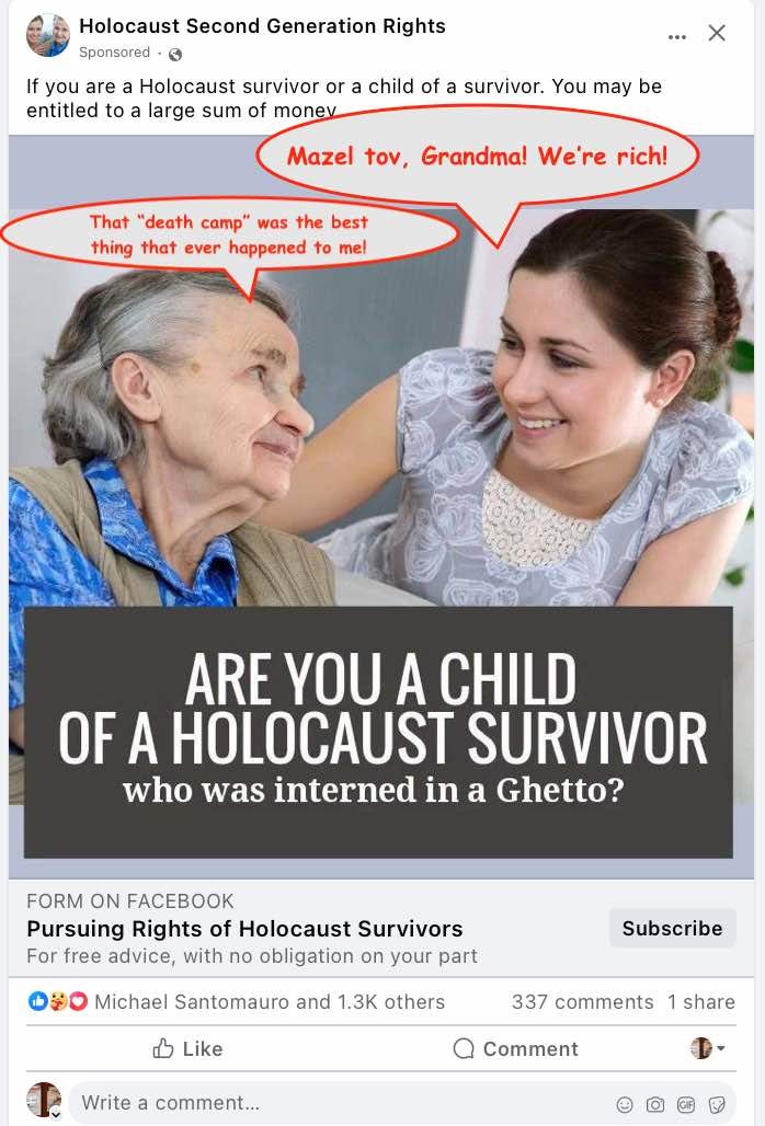Social media is currently inundated with billions of dollars worth of nauseating Jewish-Zionist propaganda, including this actual ad for $urvivor$’ Reparation$. People who exaggerate and profit from tales of their own victimization, while wantonly victimizing others, are known as psychopaths. Can a whole nation or tribe be a psychopath? That’s the question Laurent Guyénot addresses in “Israel the Psychopathic Nation.”