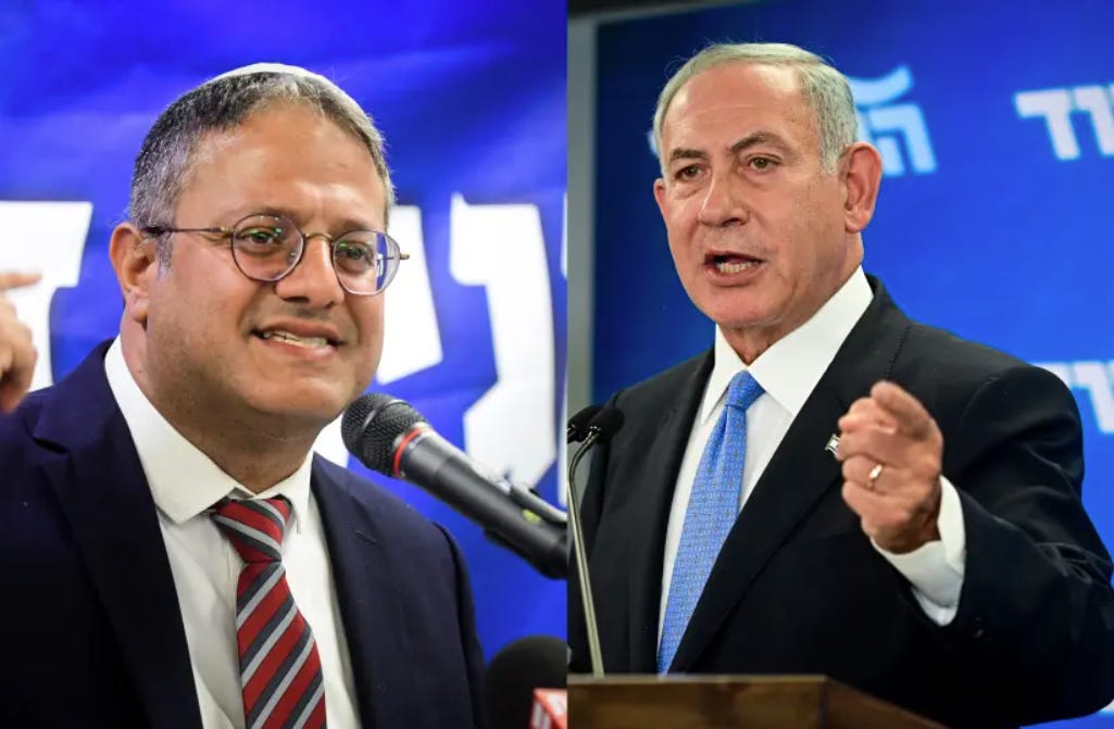 National Security Minister Itamar Ben-Gvir and Prime Minister Benjamin Netanyahu (Avshalom Sassoni/Maariv – Jerusalem Post)