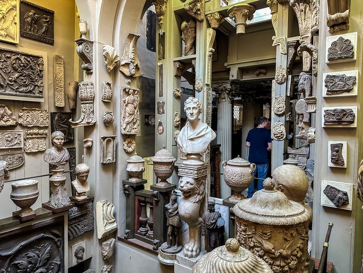 A house full of busts and statues