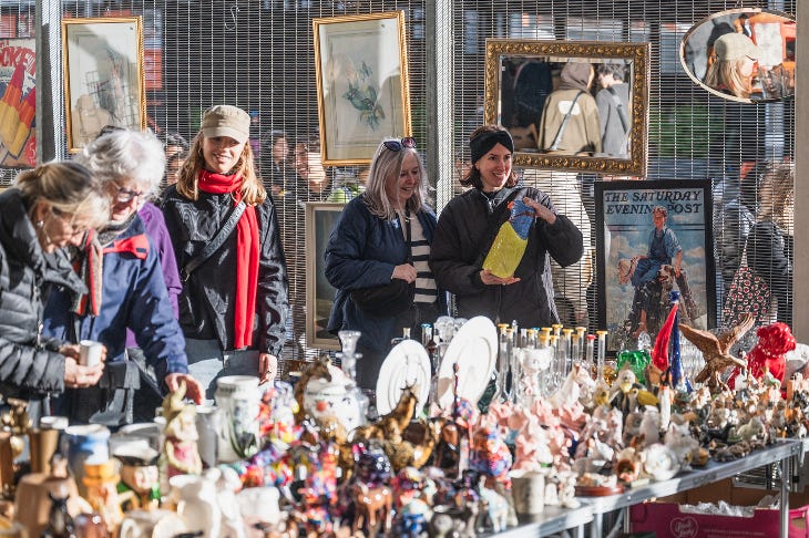 People browsing at a flea market