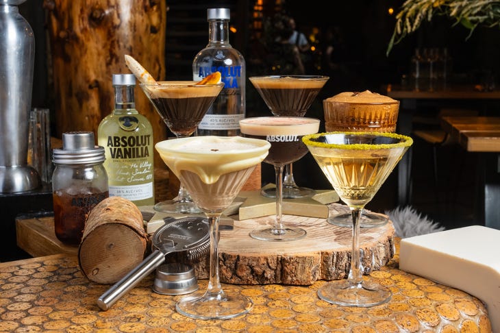 A selection of espresso martinis