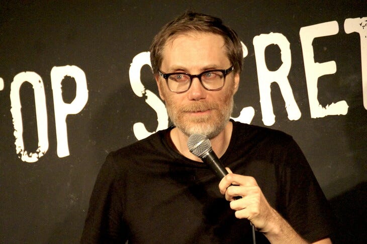 The Best Comedy Clubs in London: close up of Stephen Merchant