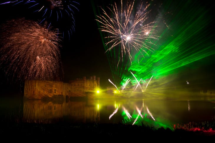 Fireworks at Leeds castle