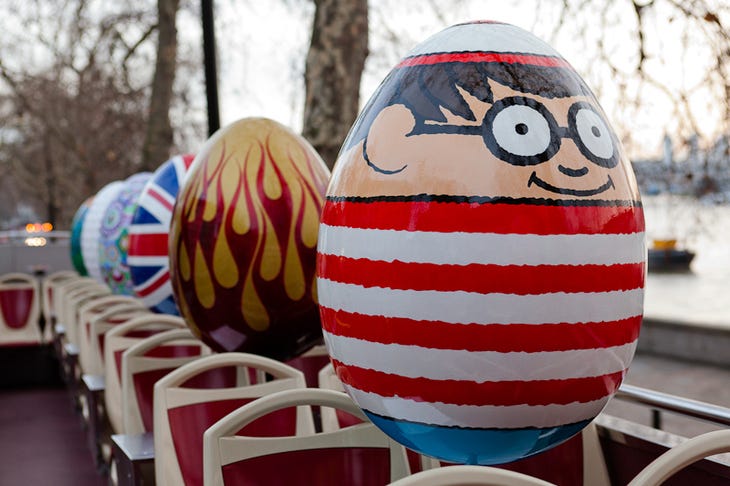 A selection of painted eggs